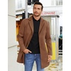 image:imageCOOFANDY Men Long Jacket Heavy Winter Slim Fit Overcoat Casual Brown Pea Coats Warm Fashion Suit Coat Men Wool Walker