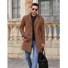 image:imageCOOFANDY Men Long Jacket Heavy Winter Slim Fit Overcoat Casual Brown Pea Coats Warm Fashion Suit Coat Men Wool Walker