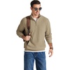 image:imageCOOFANDY Men Quarter Zip Pullover Mock Neck Long Sleeve Corduroy Sweatshirt  Long sleeve lightweight soft warm slight stretchy regular fit fall winter vintage fashion clothing S3XLKhaki