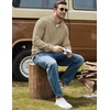image:imageCOOFANDY Men Quarter Zip Pullover Mock Neck Long Sleeve Corduroy Sweatshirt  Long sleeve lightweight soft warm slight stretchy regular fit fall winter vintage fashion clothing S3XLKhaki