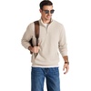 image:imageCOOFANDY Men Quarter Zip Pullover Mock Neck Long Sleeve Corduroy Sweatshirt  Long sleeve lightweight soft warm slight stretchy regular fit fall winter vintage fashion clothing S3XLBeige