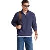 image:imageCOOFANDY Men Quarter Zip Pullover Mock Neck Long Sleeve Corduroy Sweatshirt  Long sleeve lightweight soft warm slight stretchy regular fit fall winter vintage fashion clothing S3XLNavy Blue