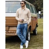 image:imageCOOFANDY Men Quarter Zip Pullover Mock Neck Long Sleeve Corduroy Sweatshirt  Long sleeve lightweight soft warm slight stretchy regular fit fall winter vintage fashion clothing S3XLBeige