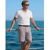 image:imageCOOFANDY Men Short Casual 9 Lightweight Cotton Comfort Stretch Dress Short  Stretch Chino Short Lightweight Cotton Summer Shorts Breathable Elastic Waist Flat Front Stretch Dress Shorts Flat FrontLight Gray