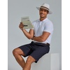 image:imageCOOFANDY Men Short Casual 9 Lightweight Cotton Comfort Stretch Dress Short  Stretch Chino Short Lightweight Cotton Summer Shorts Breathable Elastic Waist Flat Front Stretch Dress Shorts Flat FrontNavy Blue