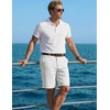 image:imageCOOFANDY Men Short Casual 9 Lightweight Cotton Comfort Stretch Dress Short  Stretch Chino Short Lightweight Cotton Summer Shorts Breathable Elastic Waist Flat Front Stretch Dress Shorts Flat FrontWhite