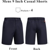 image:imageCOOFANDY Men Short Casual 9 Lightweight Cotton Comfort Stretch Dress Short  Stretch Chino Short Lightweight Cotton Summer Shorts Breathable Elastic Waist Flat Front Stretch Dress Shorts Flat FrontNavy Blue