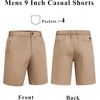 image:imageCOOFANDY Men Short Casual 9 Lightweight Cotton Comfort Stretch Dress Short  Stretch Chino Short Lightweight Cotton Summer Shorts Breathable Elastic Waist Flat Front Stretch Dress Shorts Flat FrontKhaki