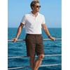 image:imageCOOFANDY Men Short Casual 9 Lightweight Cotton Comfort Stretch Dress Short  Stretch Chino Short Lightweight Cotton Summer Shorts Breathable Elastic Waist Flat Front Stretch Dress Shorts Flat FrontBrown