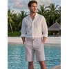 image:imageCOOFANDY Men Short Casual 9 Lightweight Cotton Comfort Stretch Dress Short  Stretch Chino Short Lightweight Cotton Summer Shorts Breathable Elastic Waist Flat Front Stretch Dress Shorts Flat FrontLight Gray