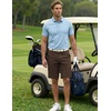 image:imageCOOFANDY Men Short Casual 9 Lightweight Cotton Comfort Stretch Dress Short  Stretch Chino Short Lightweight Cotton Summer Shorts Breathable Elastic Waist Flat Front Stretch Dress Shorts Flat FrontBrown