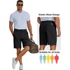 image:imageCOOFANDY Men Short Casual 9 Lightweight Cotton Comfort Stretch Dress Short  Stretch Chino Short Lightweight Cotton Summer Shorts Breathable Elastic Waist Flat Front Stretch Dress Shorts Flat FrontBlack