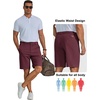 image:imageCOOFANDY Men Short Casual 9 Lightweight Cotton Comfort Stretch Dress Short  Stretch Chino Short Lightweight Cotton Summer Shorts Breathable Elastic Waist Flat Front Stretch Dress Shorts Flat FrontWine