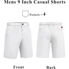 image:imageCOOFANDY Men Short Casual 9 Lightweight Cotton Comfort Stretch Dress Short  Stretch Chino Short Lightweight Cotton Summer Shorts Breathable Elastic Waist Flat Front Stretch Dress Shorts Flat FrontWhite