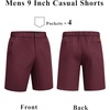 image:imageCOOFANDY Men Short Casual 9 Lightweight Cotton Comfort Stretch Dress Short  Stretch Chino Short Lightweight Cotton Summer Shorts Breathable Elastic Waist Flat Front Stretch Dress Shorts Flat FrontWine