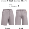image:imageCOOFANDY Men Short Casual 9 Lightweight Cotton Comfort Stretch Dress Short  Stretch Chino Short Lightweight Cotton Summer Shorts Breathable Elastic Waist Flat Front Stretch Dress Shorts Flat FrontLight Gray