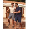 image:imageCOOFANDY Men Short Casual 9 Lightweight Cotton Comfort Stretch Dress Short  Stretch Chino Short Lightweight Cotton Summer Shorts Breathable Elastic Waist Flat Front Stretch Dress Shorts Flat FrontDark Gray