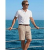 image:imageCOOFANDY Men Short Casual 9 Lightweight Cotton Comfort Stretch Dress Short  Stretch Chino Short Lightweight Cotton Summer Shorts Breathable Elastic Waist Flat Front Stretch Dress Shorts Flat FrontLight Khaki