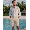 image:imageCOOFANDY Men Short Casual 9 Lightweight Cotton Comfort Stretch Dress Short  Stretch Chino Short Lightweight Cotton Summer Shorts Breathable Elastic Waist Flat Front Stretch Dress Shorts Flat FrontLight Khaki
