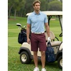 image:imageCOOFANDY Men Short Casual 9 Lightweight Cotton Comfort Stretch Dress Short  Stretch Chino Short Lightweight Cotton Summer Shorts Breathable Elastic Waist Flat Front Stretch Dress Shorts Flat FrontWine