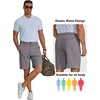 image:imageCOOFANDY Men Short Casual 9 Lightweight Cotton Comfort Stretch Dress Short  Stretch Chino Short Lightweight Cotton Summer Shorts Breathable Elastic Waist Flat Front Stretch Dress Shorts Flat FrontDark Gray