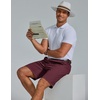 image:imageCOOFANDY Men Short Casual 9 Lightweight Cotton Comfort Stretch Dress Short  Stretch Chino Short Lightweight Cotton Summer Shorts Breathable Elastic Waist Flat Front Stretch Dress Shorts Flat FrontWine