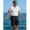 image:imageCOOFANDY Men Short Casual 9 Lightweight Cotton Comfort Stretch Dress Short  Stretch Chino Short Lightweight Cotton Summer Shorts Breathable Elastic Waist Flat Front Stretch Dress Shorts Flat FrontNavy Blue