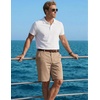 image:imageCOOFANDY Men Short Casual 9 Lightweight Cotton Comfort Stretch Dress Short  Stretch Chino Short Lightweight Cotton Summer Shorts Breathable Elastic Waist Flat Front Stretch Dress Shorts Flat FrontKhaki