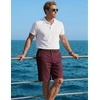 image:imageCOOFANDY Men Short Casual 9 Lightweight Cotton Comfort Stretch Dress Short  Stretch Chino Short Lightweight Cotton Summer Shorts Breathable Elastic Waist Flat Front Stretch Dress Shorts Flat FrontWine