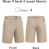 image:imageCOOFANDY Men Short Casual 9 Lightweight Cotton Comfort Stretch Dress Short  Stretch Chino Short Lightweight Cotton Summer Shorts Breathable Elastic Waist Flat Front Stretch Dress Shorts Flat FrontLight Khaki