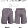 image:imageCOOFANDY Men Short Casual 9 Lightweight Cotton Comfort Stretch Dress Short  Stretch Chino Short Lightweight Cotton Summer Shorts Breathable Elastic Waist Flat Front Stretch Dress Shorts Flat FrontDark Gray