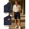 image:imageCOOFANDY Men Short Casual 9 Lightweight Cotton Comfort Stretch Dress Short  Stretch Chino Short Lightweight Cotton Summer Shorts Breathable Elastic Waist Flat Front Stretch Dress Shorts Flat FrontNavy Blue