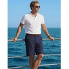 image:imageCOOFANDY Men Short Casual 9 Lightweight Cotton Comfort Stretch Dress Short  Stretch Chino Short Lightweight Cotton Summer Shorts Breathable Elastic Waist Flat Front Stretch Dress Shorts Flat FrontNavy