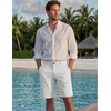 image:imageCOOFANDY Men Short Casual 9 Lightweight Cotton Comfort Stretch Dress Short  Stretch Chino Short Lightweight Cotton Summer Shorts Breathable Elastic Waist Flat Front Stretch Dress Shorts Flat FrontWhite