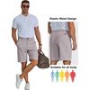 image:imageCOOFANDY Men Short Casual 9 Lightweight Cotton Comfort Stretch Dress Short  Stretch Chino Short Lightweight Cotton Summer Shorts Breathable Elastic Waist Flat Front Stretch Dress Shorts Flat FrontLight Gray