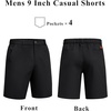 image:imageCOOFANDY Men Short Casual 9 Lightweight Cotton Comfort Stretch Dress Short  Stretch Chino Short Lightweight Cotton Summer Shorts Breathable Elastic Waist Flat Front Stretch Dress Shorts Flat FrontBlack