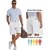 image:imageCOOFANDY Men Short Casual 9 Lightweight Cotton Comfort Stretch Dress Short  Stretch Chino Short Lightweight Cotton Summer Shorts Breathable Elastic Waist Flat Front Stretch Dress Shorts Flat FrontWhite