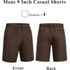 image:imageCOOFANDY Men Short Casual 9 Lightweight Cotton Comfort Stretch Dress Short  Stretch Chino Short Lightweight Cotton Summer Shorts Breathable Elastic Waist Flat Front Stretch Dress Shorts Flat FrontBrown
