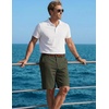 image:imageCOOFANDY Men Short Casual 9 Lightweight Cotton Comfort Stretch Dress Short  Stretch Chino Short Lightweight Cotton Summer Shorts Breathable Elastic Waist Flat Front Stretch Dress Shorts Flat FrontGreen
