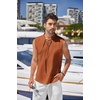 image:imageCOOFANDY Men Tank Top Cotton Linen Beach Sleeveless Shirt Lace Up Bohemian Hippie Renaissance Pirate Kilt Medieval TunicBrick Red