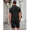 image:imageCOOFANDY Mens 2 Pieces Casual Beach Outfits Short Sleeve Button Down Shirts Summer Short SetBlack