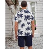 image:imageCOOFANDY Mens 2 Pieces Casual Beach Outfits Short Sleeve Button Down Shirts Summer Short SetCoconut Treewhite