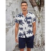 image:imageCOOFANDY Mens 2 Pieces Casual Beach Outfits Short Sleeve Button Down Shirts Summer Short SetCoconut Treewhite