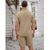 image:imageCOOFANDY Mens 2 Pieces Casual Beach Outfits Short Sleeve Button Down Shirts Summer Short SetKhaki