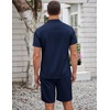 image:imageCOOFANDY Mens 2 Pieces Casual Beach Outfits Short Sleeve Button Down Shirts Summer Short SetNavy Blue