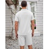 image:imageCOOFANDY Mens 2 Pieces Casual Beach Outfits Short Sleeve Button Down Shirts Summer Short SetWhite