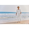 image:imageCOOFANDY Mens 2 Pieces Cotton Linen Set Henley Shirt Long Sleeve and Casual Beach Pants Summer Yoga Outfits01white