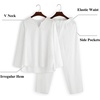 image:imageCOOFANDY Mens 2 Pieces Cotton Linen Set Henley Shirt Long Sleeve and Casual Beach Pants Summer Yoga Outfits01white