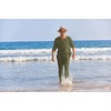 image:imageCOOFANDY Mens 2 Pieces Cotton Linen Set Henley Shirt Long Sleeve and Casual Beach Pants Summer Yoga OutfitsArmy Green