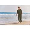 image:imageCOOFANDY Mens 2 Pieces Cotton Linen Set Henley Shirt Long Sleeve and Casual Beach Pants Summer Yoga OutfitsArmy Green